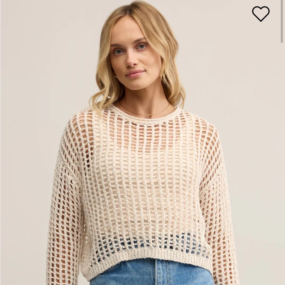 Z Supply Crochet Cream Knit Sweater
